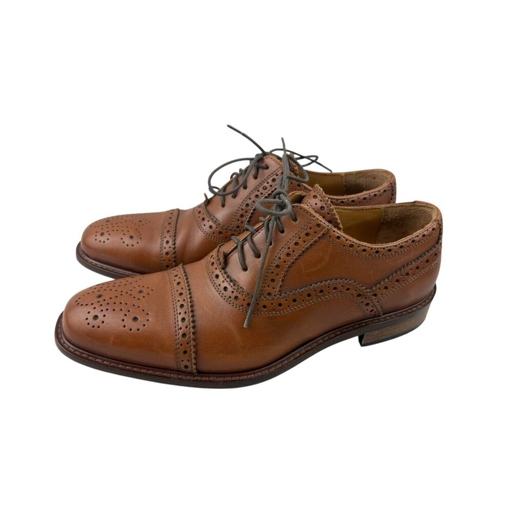 Broletto Baroque Mens Shoes 7.5 Brown Italian Leather Oxford Dress Quiet Luxury - Picture 4 of 12